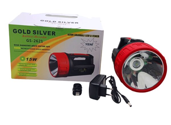 15W LED 2İN1 UZUN ARAMALI ADAPTÖR ŞARJLI EL FENERİ PROJEKTÖR (K0)