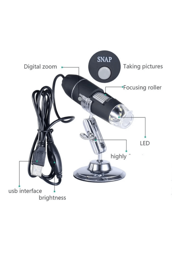 1600x Usb Dijital Mikroskop Kamera Endoskop 8led Büyüteç Metal Standı - Görsel 6