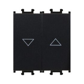 Günsan Domino Siyah Çiftli Stor & Jaluzi Butonu - 2M - 16AX 250V