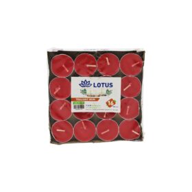 16PCS   YUVARLAK - KIRMIZI  TEA LİGHT MUM (K0)