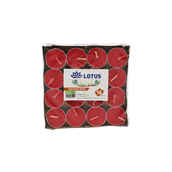 16PCS   YUVARLAK - KIRMIZI  TEA LİGHT MUM (K0)