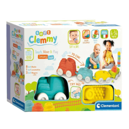 17424 Baby Clementoni, Soft Clemmy - Yumuşak Blok Duyusal Tren / 6-36 ay