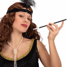 192039ler Gatsby Aksesuar Seti – Siyah Charleston Saç Bandı  Lık