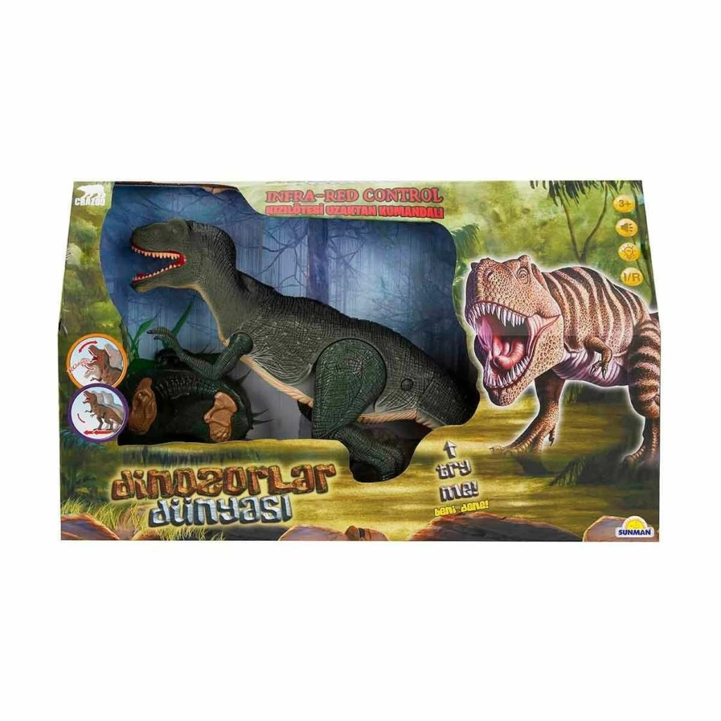 Çocuk 1982 Infrared Kumandalı Sesli ve Işıklı Hareketli Dinozor -Sunman - Görsel 2