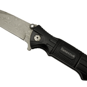 2-8 Damascus Kamp Çakı 20cm - Yarı Otomatik, Kemerlikli