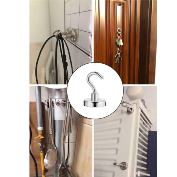 2 Adet Çok Amaçlı Güçlü Neodyum Mıknatıs Manyetik Kanca Askı (K0) - Görsel 3