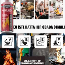 2 ADET YANGIN SÖNDÜRÜCÜ - YANGIN SAVAR SPREY 500ML + 500 ML  EV - OFİS - OTO ARAÇ   ATEŞ BOĞUCU KÖPÜK TABAKA OLUŞTURUR (K0)