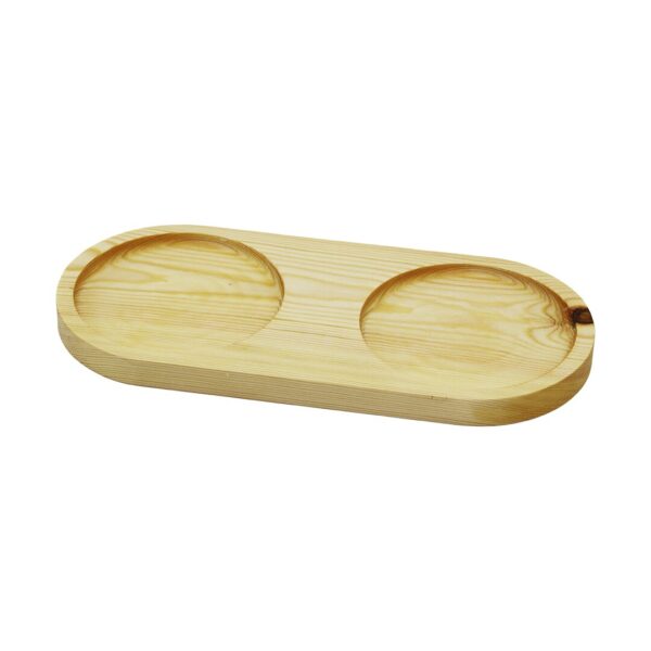 2 BÖLMELİ - OVAL   AÇIK RENK=SADE  AHŞAP YAĞDANLIK ALTLIK  27X12.5CM (K0)