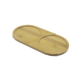 2 BÖLMELİ   OVAL  AHŞAP BAMBU YAĞDANIK ALTLIK  12X24X0.8CM (K0)