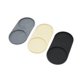 2 BÖLMELİ   OVAL   RENKLİ SİLİKON  YAĞDANLIK - SABUNLUK ALTLIK  12 X 24.5CM (K0)