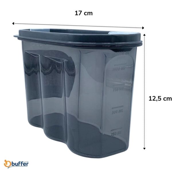 2 Kapaklı Ölçekli Erzak Saklama Kabı - 1,2 Litre - SA930 (K0) - Görsel 5
