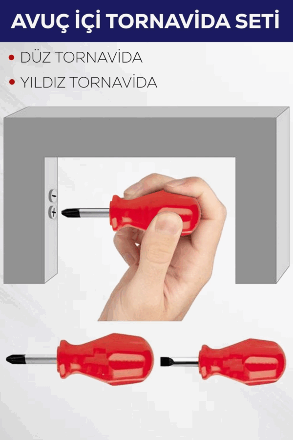 2'li Avuç Içi Tornavida Seti Düz Yıldız - Görsel 2