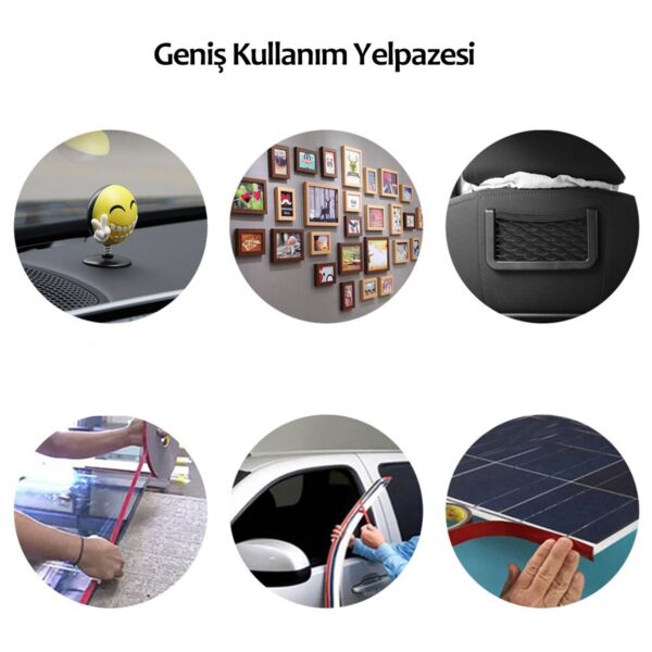 2 Metre Güçlü Yapışkanlı Çift Taraflı Slikon Pratik Şeffaf Bant (K0) - Görsel 4