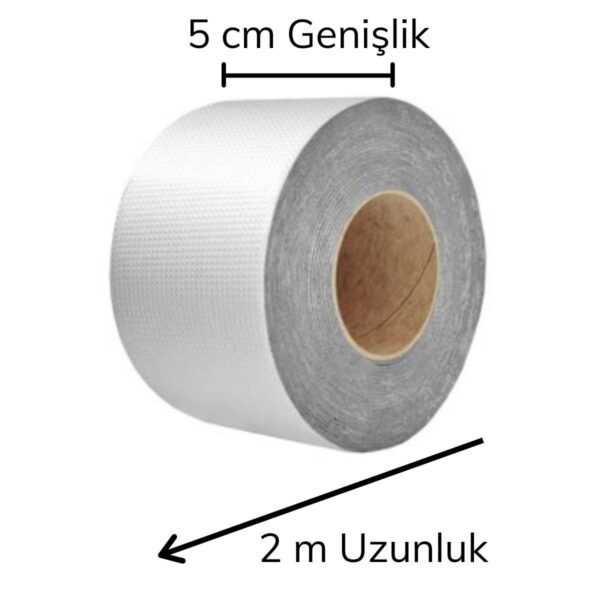 2 Mt Yüksek Sıcaklık Dayanan Su Geçirmez Çatı Duvar Çatlak Onarıcı Yapışkan Bant Folyo 5 Cm (K0) - Görsel 3