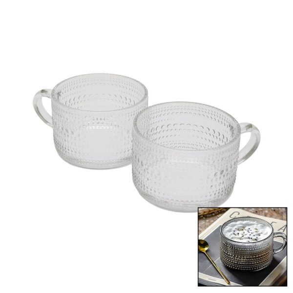 2 PARÇA 410ML ARON TRANSPARENT KULPLU CAM KASE BARDAK (K0)