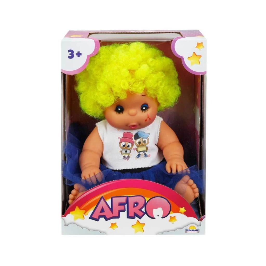 Çocuk 20040 Afro Kıvırcık Saçlı Bebek 23 cm -Sunman - Görsel 5