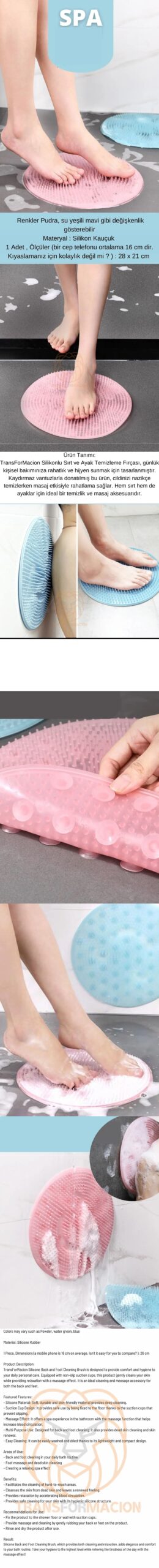 Turk Sırt Kesesi Vantuzlu Ayak Kesesi Masajlı - Görsel 2