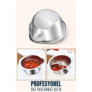 Turk Pirinç Süzgeci Makarna Salata Süzgeci 304 Paslanmaz Çelik Mink Design
