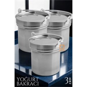Turk Paslanmaz Çelik  Yoğurt Bakracı 3 ADET 5 Lt