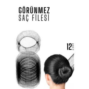 Turk SİYAH Saç Filesi Görünmez 12 ADET