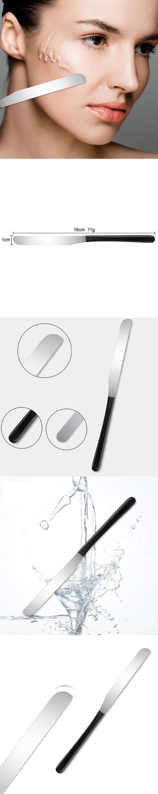 Turk Maske Sıvı Fondöten Tonlama Spatulası Çelik - Görsel 2