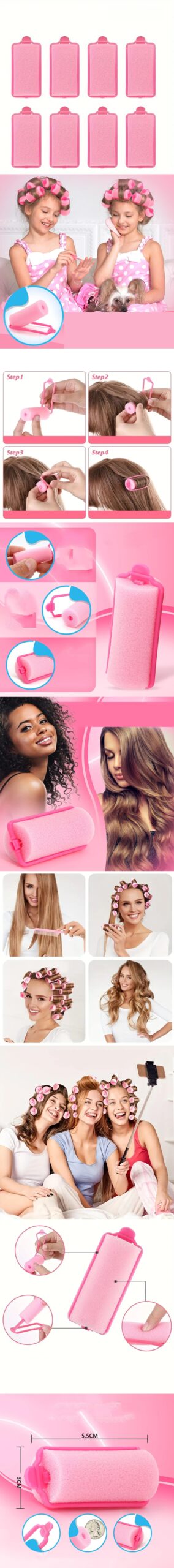 Turk Süngerli Gece Bigudisi 3 cm 20 Adet Solingen Professional - Görsel 2