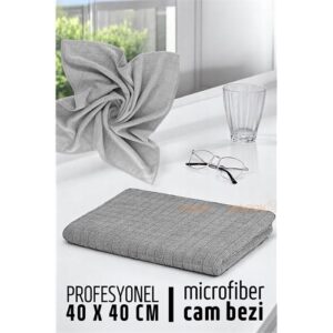 Turk Çift Yüzeyli Profesyonel Microfiber Cam Bezi - Yüksek Kalite Temizlik Bezi  40 x 40 cm