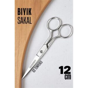 Turk Ice Tempered 702 Bıyık Makası - Bıyık Sakal Düzeltme Makası Kuaför Makası 12 cm