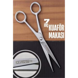 Turk Ice Tempered 702 Berber Kuaför Makası Saç Kesim Makası Bıyık Sakal Makası Kuaför ekipmanları 17 cm
