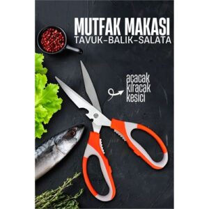Turk Mutfak Makası - Tavuk Kesme Makası Balık Temizleme Makası Salata Hazırlama Makası