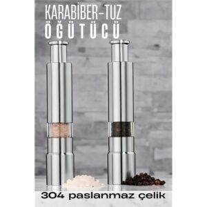 Turk 2'li Karabiber Tuz Öğütücü Profesyonel 304 Paslanmaz Çelik Manuel Baharat Değirmeni