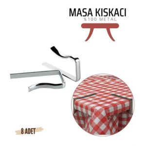Turk Masa Örtüsü Klipsi - Metal Masa Kelepçesi Masa Örtüsü Sabitleyici  8 ADET