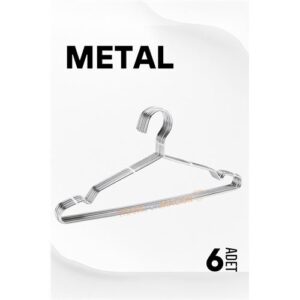 Turk Metal Elbise Askısı Ekonomik 6 Adet Askı Seti