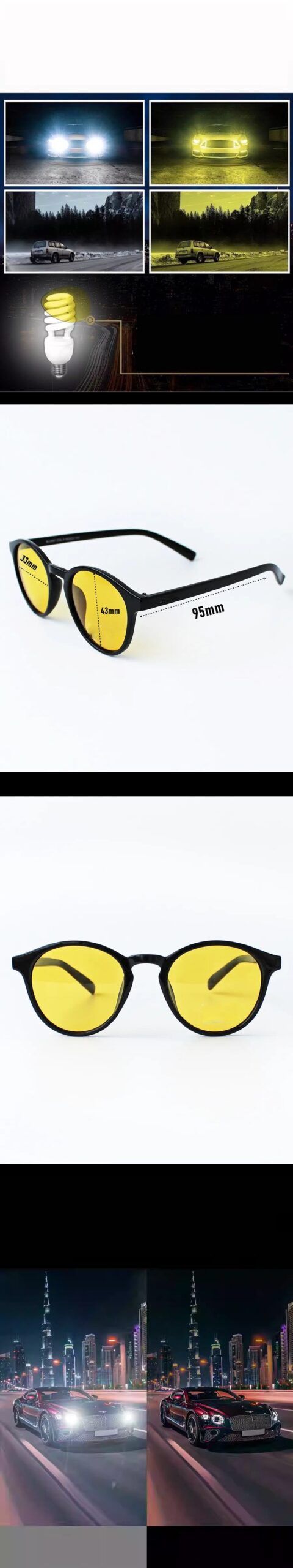 Turk Parlama Önleyici Gece Sürüş Görüş Gözlüğü Sis Far Işık Önleyici Anti-Fog Gözlük - Görsel 2