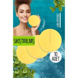 Turk Sıkıştırılmış Makyaj Temizlik Pedi Cilt Temizlik Süngeri Doğal Selülöz 10 ADET