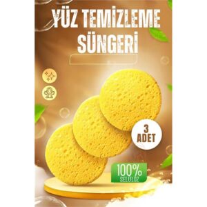Turk  Makyaj Temizlik Pedi Cilt Temizlik Süngeri Doğal Selülöz 3 ADET