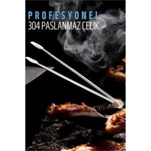 Turk Barbekü Mangal Maşası Kömür Köz Maşası 304 Paslanmaz Çelik