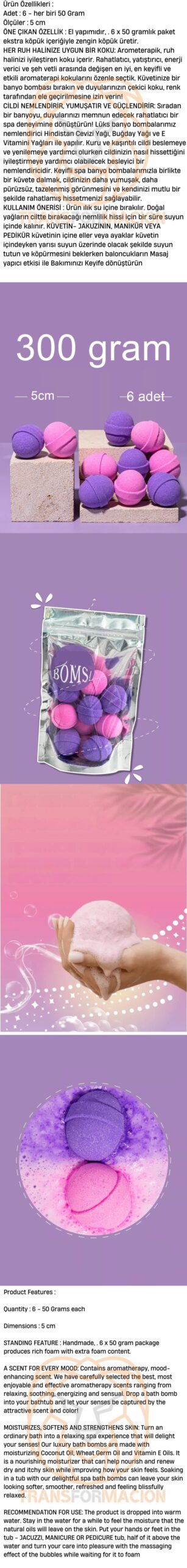 Turk Manikür Pedikür Topu Manikür Bombası 6 adet 300 Gram - Görsel 2