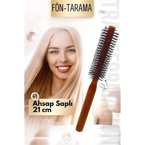 Turk Fön Fırçası Ahşap Saplı Tarama Fırçası