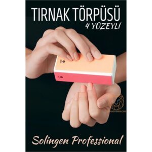 Turk 4 Yüzeyli Tırnak Törpüsü ve Parlatma Blok Sünger Solingen Professional