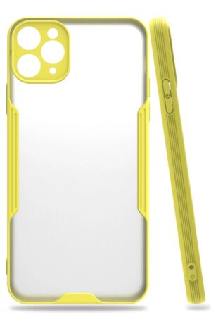 iPhone 11 Pro Max Kılıf Platin Silikon - Sarı-(5796)