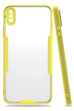 iPhone XS Max Kılıf Platin Silikon - Sarı-(5796)