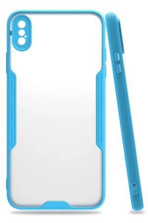 iPhone XS Max Kılıf Platin Silikon - Mavi-(5796)