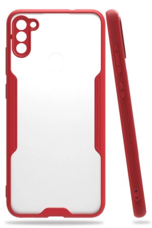 Samsung Galaxy A11 Kılıf Platin Silikon - Kırmızı-(5796)