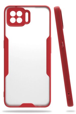 Oppo A73 Kılıf Platin Silikon - Kırmızı-(5796)