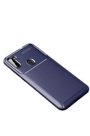 Samsung Galaxy A11 Kılıf Auto Focus Karbon Kapak - Lacivert-(5796)