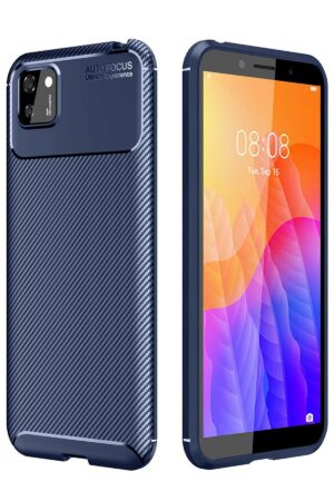 Huawei Y5P Kılıf Auto Focus Karbon Kapak - Lacivert-(5796)