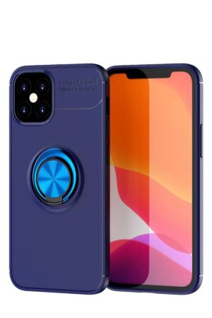 iPhone 12 Mini Kılıf Range Yüzüklü Silikon - Mavi-(5796)