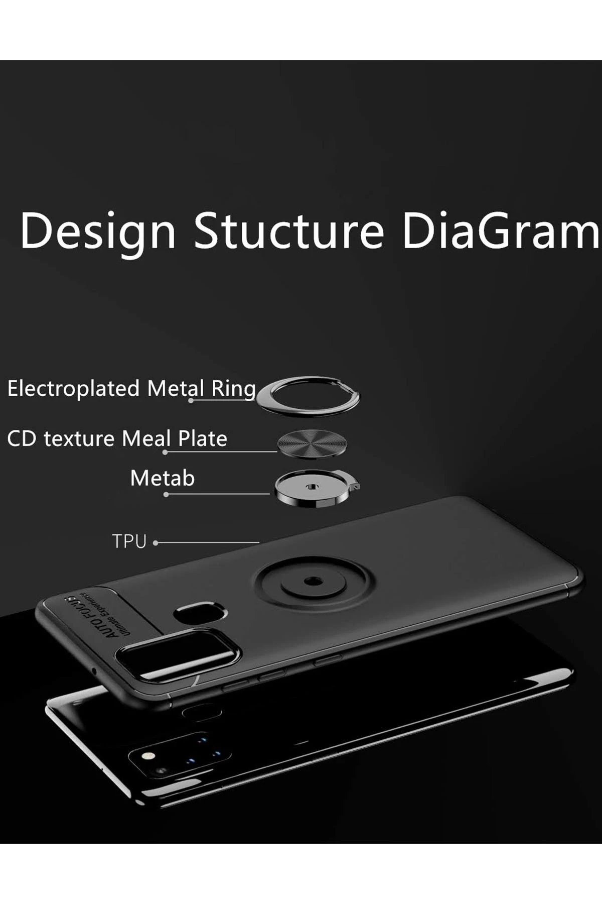 Samsung Galaxy M31 Kılıf Range Yüzüklü Silikon - Siyah-Kırmızı-(5796) - Görsel 3