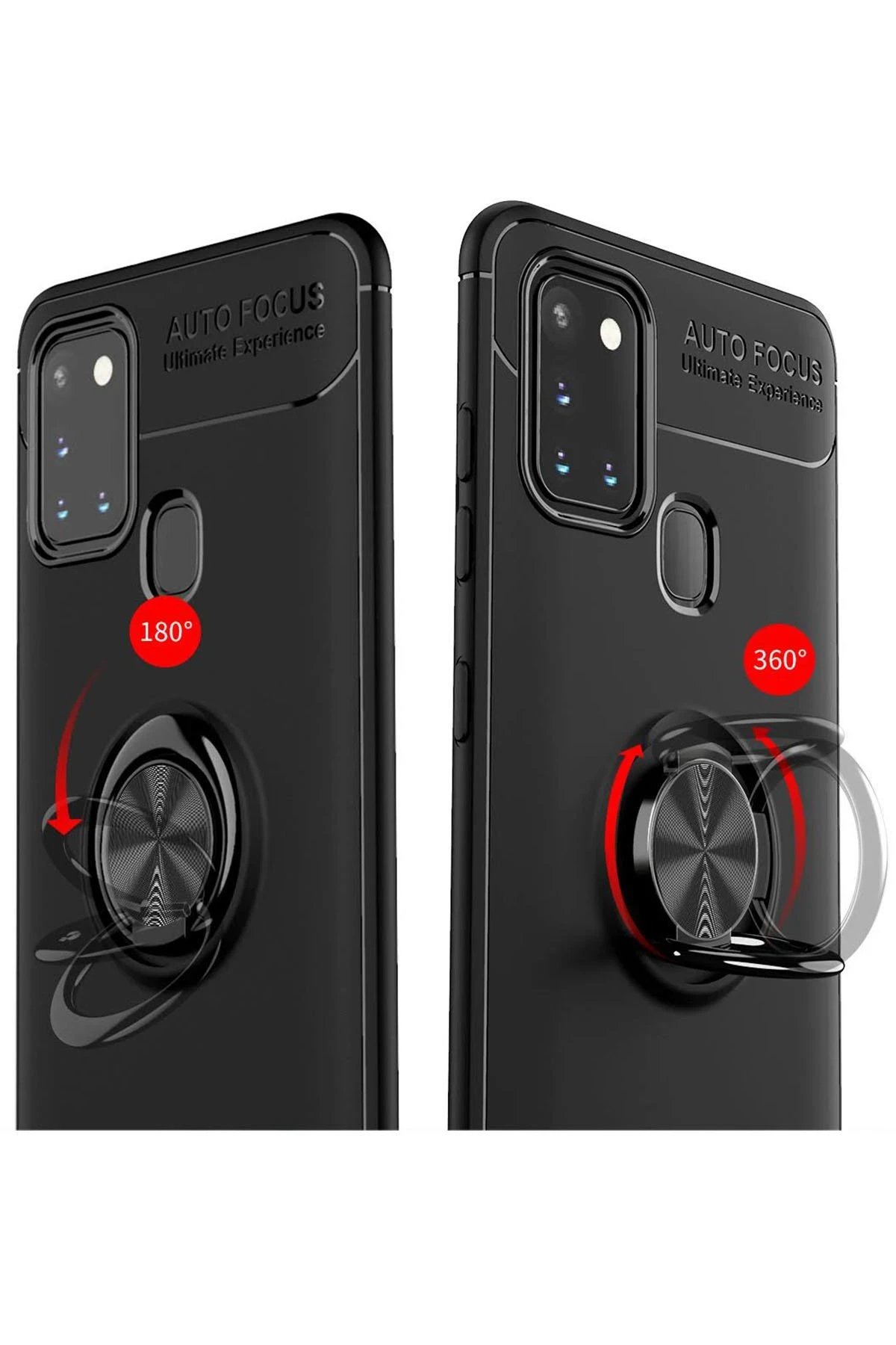 Samsung Galaxy M31 Kılıf Range Yüzüklü Silikon - Siyah-Kırmızı-(5796) - Görsel 4